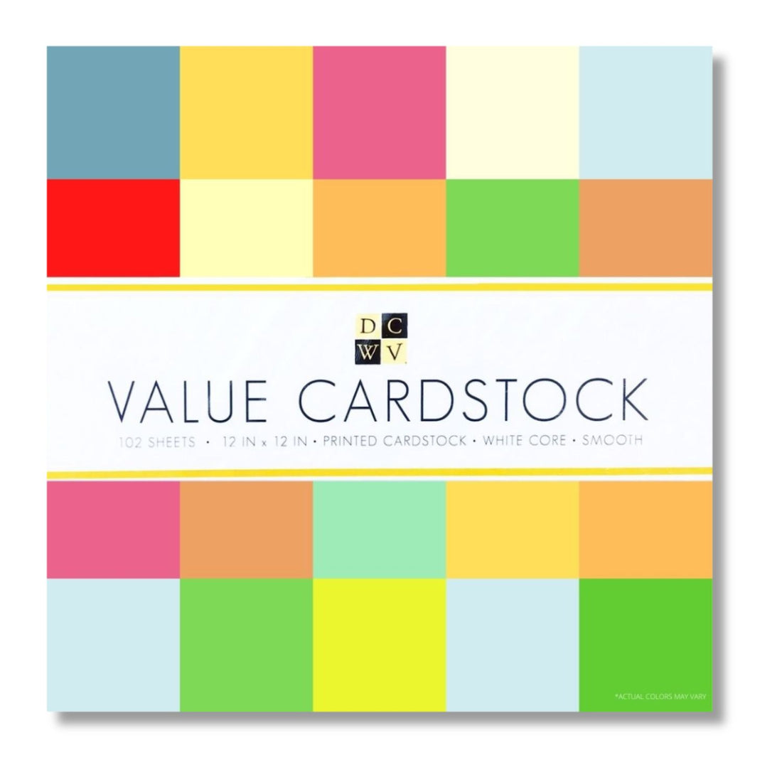 Value Cardstock 12 x 12" / 102 Hojas de Cartulina de Colores Papel DCWV