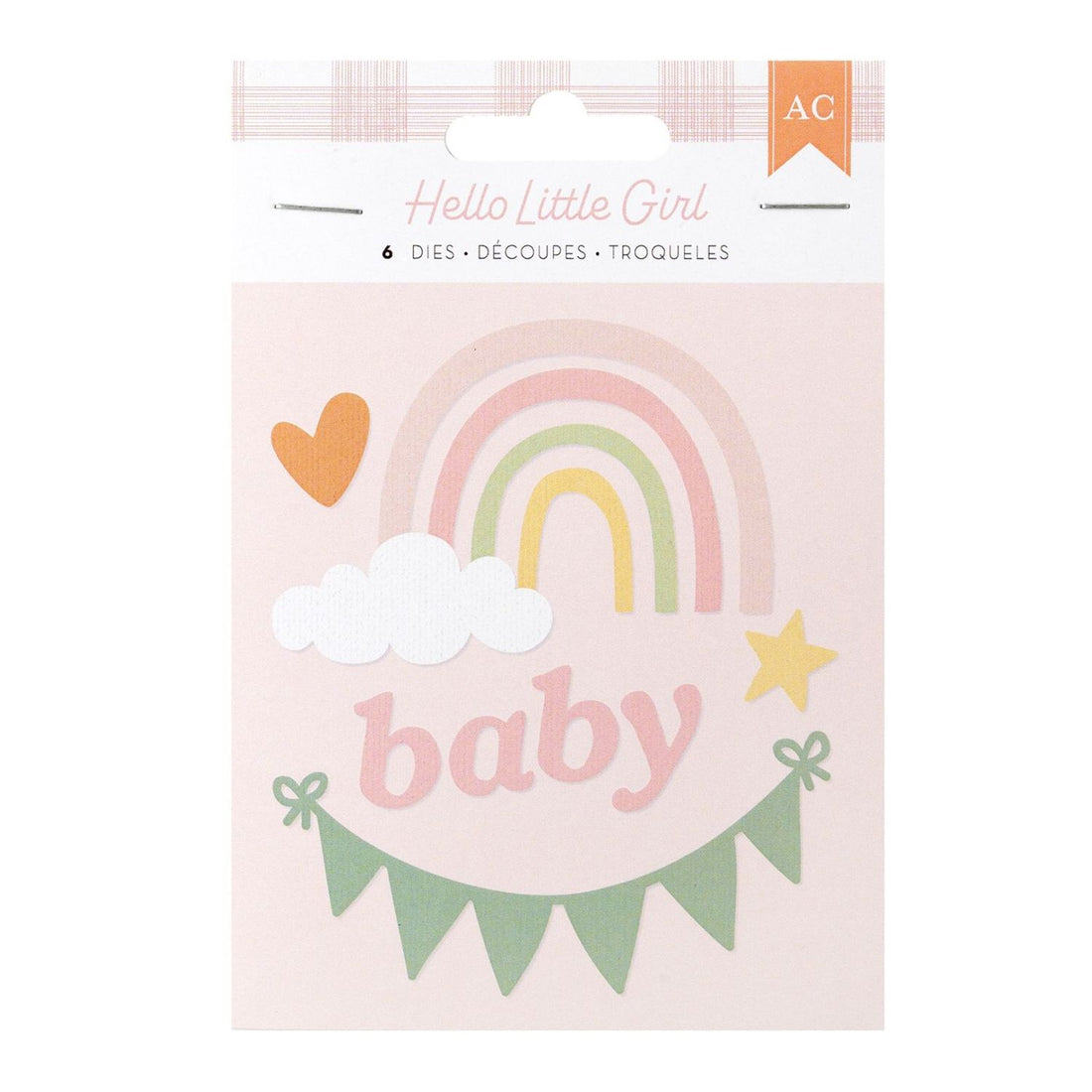 Hello Little Girl Metal Die Set / Juego de Suajes Dados de Corte / Suajes / Troqueles American Crafts