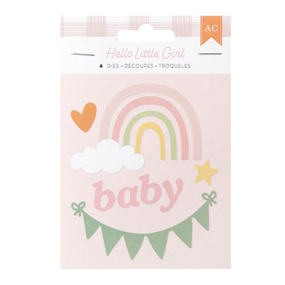 Hello Little Girl Metal Die Set / Juego de Suajes Dados de Corte / Suajes / Troqueles American Crafts