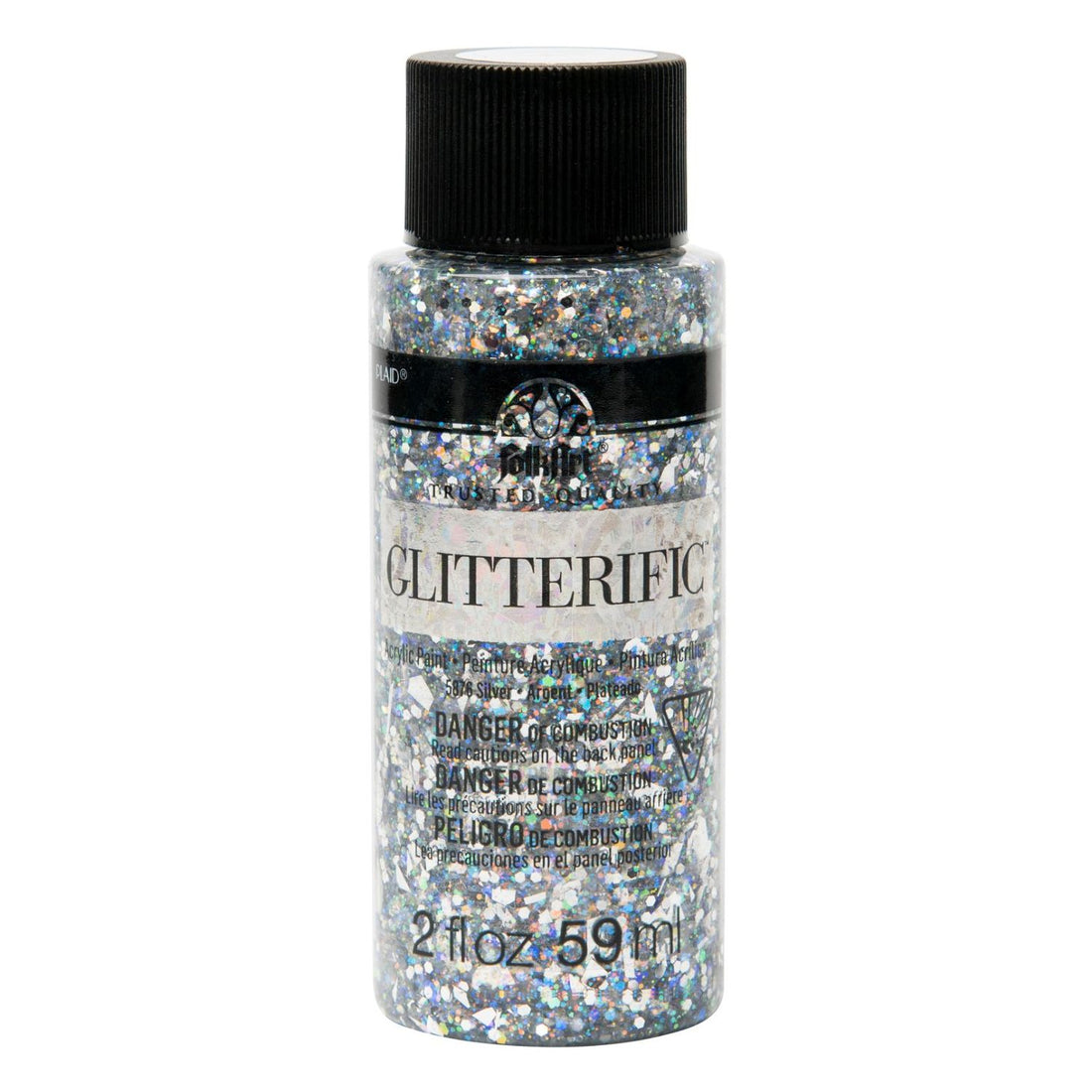 FolkArt Glitterific Paint Silver / Pintura Acrílica con Glitter Acrìlicos Plaid