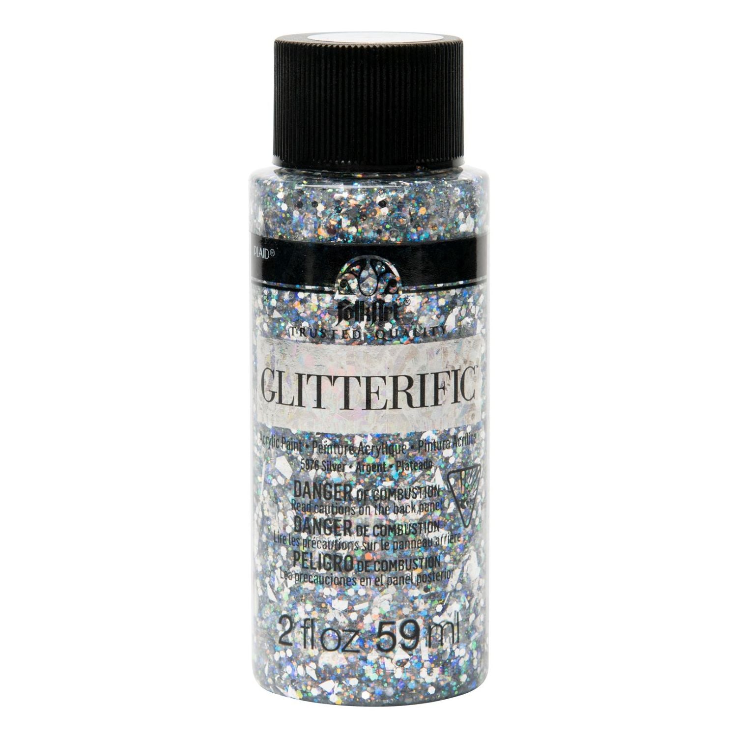 FolkArt Glitterific Paint Silver / Pintura Acrílica con Glitter Acrìlicos Plaid