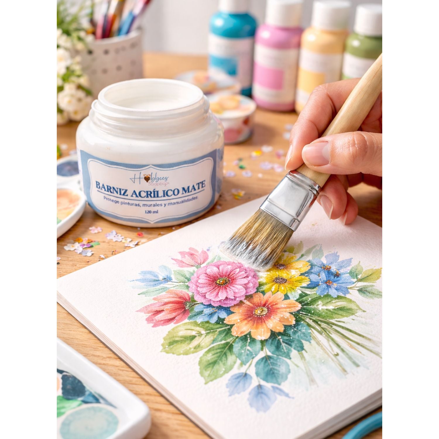 Barniz Sellador Acrílico Mate Pinturas Hobbees