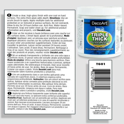 Triple Thick Brilliant Brush-On Gloss Glaze 236 ml / Barniz Vitrificante Vitral DecoArt