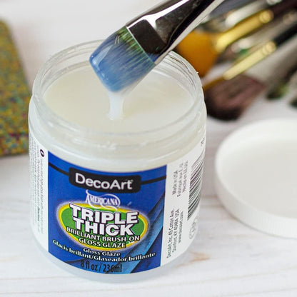 Triple Thick Brilliant Brush-On Gloss Glaze 236 ml / Barniz Vitrificante Vitral DecoArt