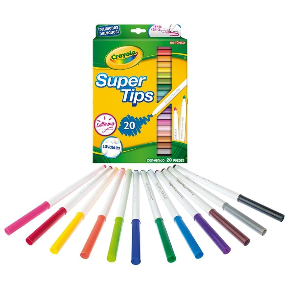 Super Tips Washable Markers / 20 Marcadores Lavables Crayola Marcadores &amp; Plumones Crayola