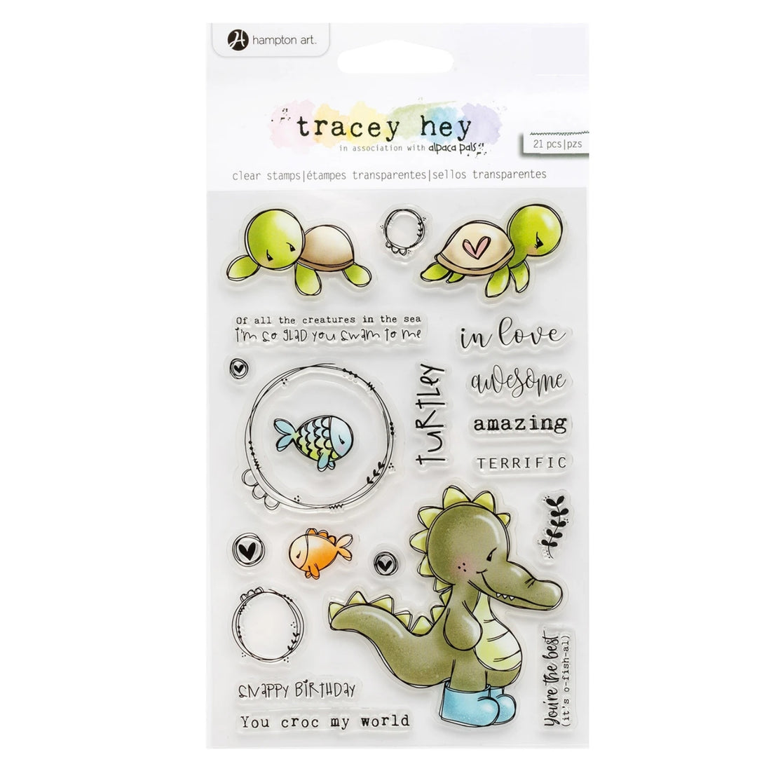 Tracey Hey Clear Stamps / Set Sellos Transparentes Croc My World Sellos American Crafts