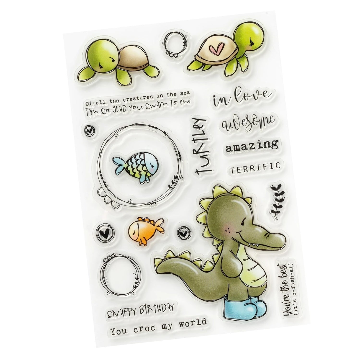 Tracey Hey Clear Stamps / Set Sellos Transparentes Croc My World Sellos American Crafts