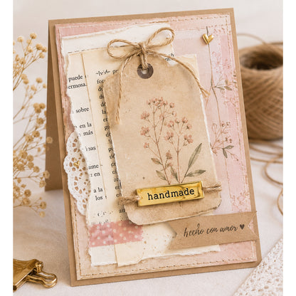 Placa Metálica Dorada Handmade Encuadernacion Hobbees