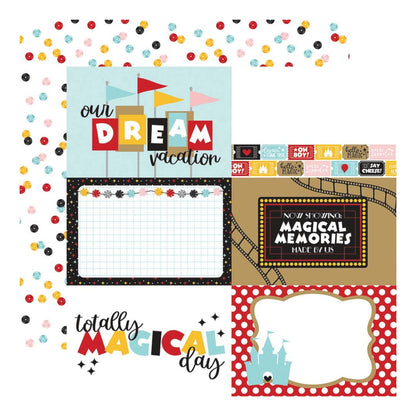 Magic Sparkle Double Sided Paper / Papel Doble Cara Mickey 12" Papel, Hojas Sueltas Echo Park