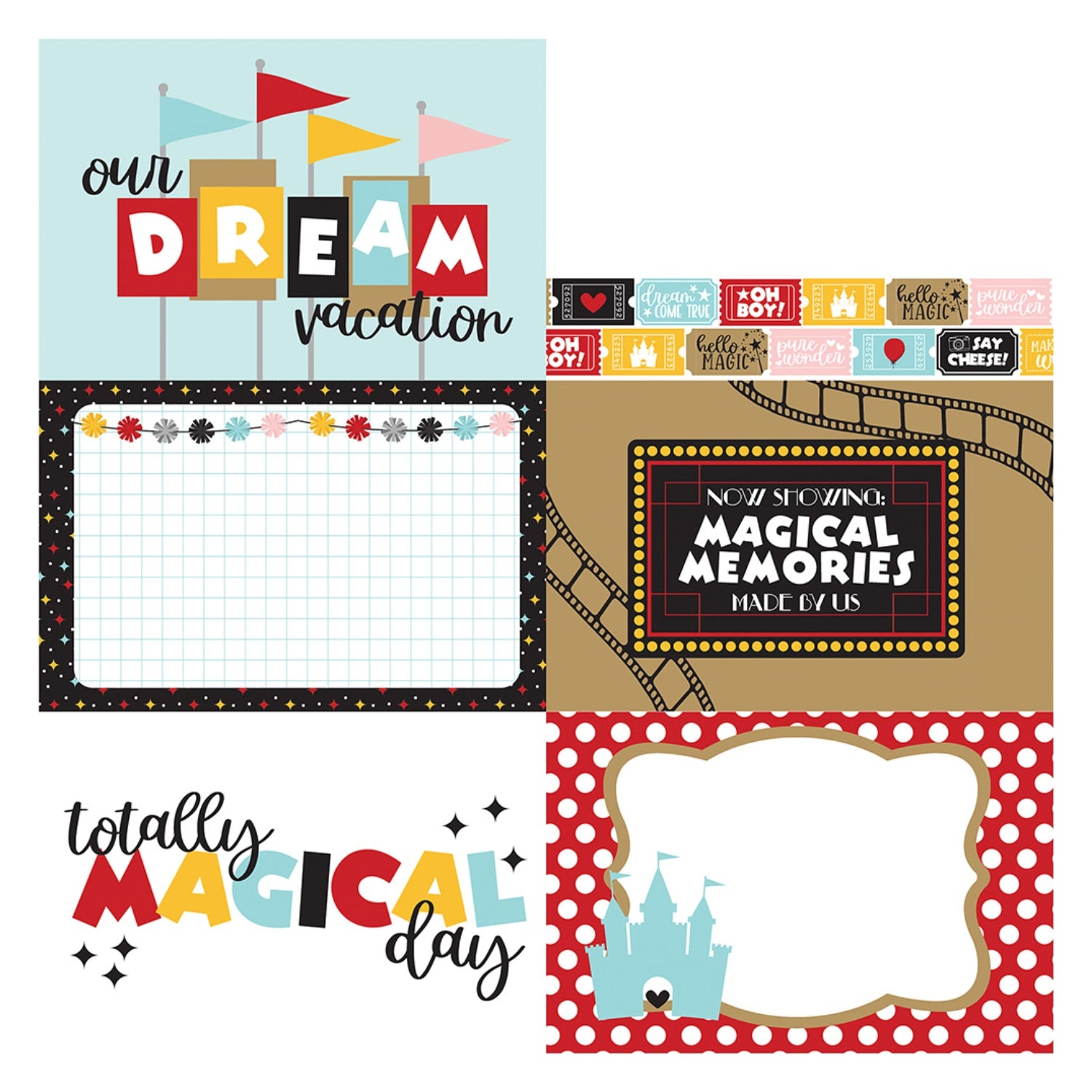 Magic Sparkle Double Sided Paper / Papel Doble Cara Mickey 12" Papel, Hojas Sueltas Echo Park