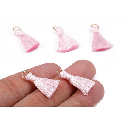 10 Mini Borlas Rosa Pastel Adornos / Embellishments Hobbees
