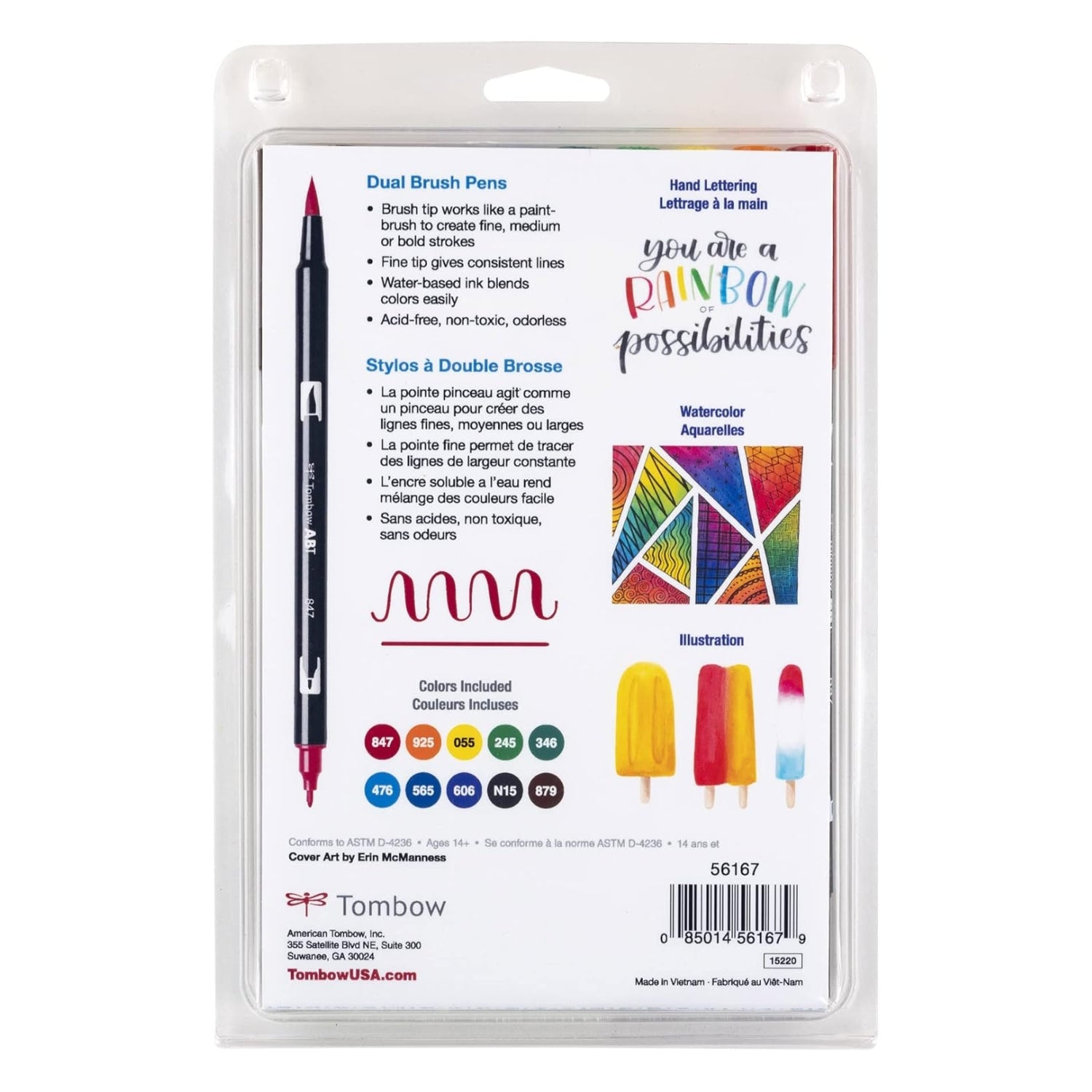 Marker Brush Pens Primary Palette / Marcadores Acuarelables Colores Primarios Marcadores &amp; Plumones Tombow