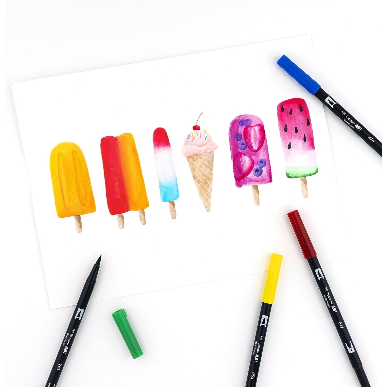 Marker Brush Pens Primary Palette / Marcadores Acuarelables Colores Primarios Marcadores &amp; Plumones Tombow