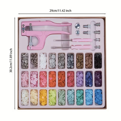 Remachadora de Botones Rosa con Botones