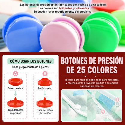 Remachadora de Botones Rosa con Botones