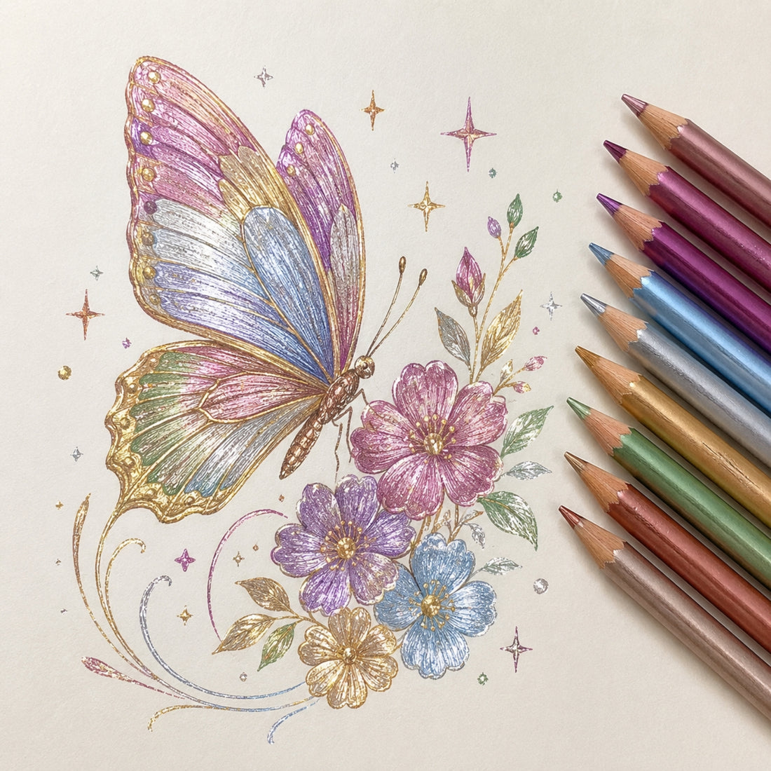 Crayola Metallic Colored Pencils / Lápices de Colores Metálicos Colores y Plumones Crayola