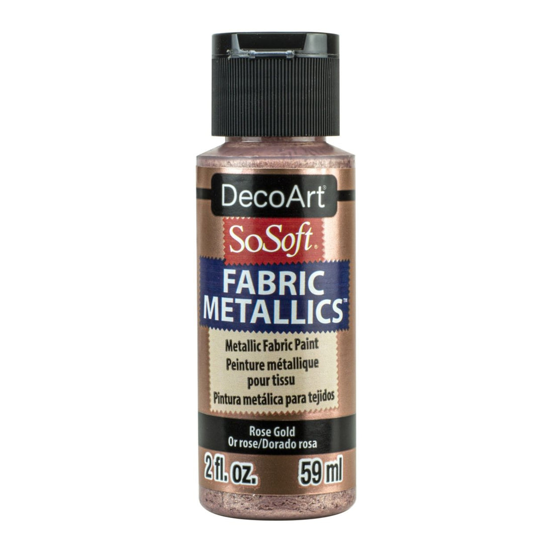 SoSoft Fabric Metallic Paint Rose Gold / Pintura para Tela Oro Rosado Acrìlicos DecoArt
