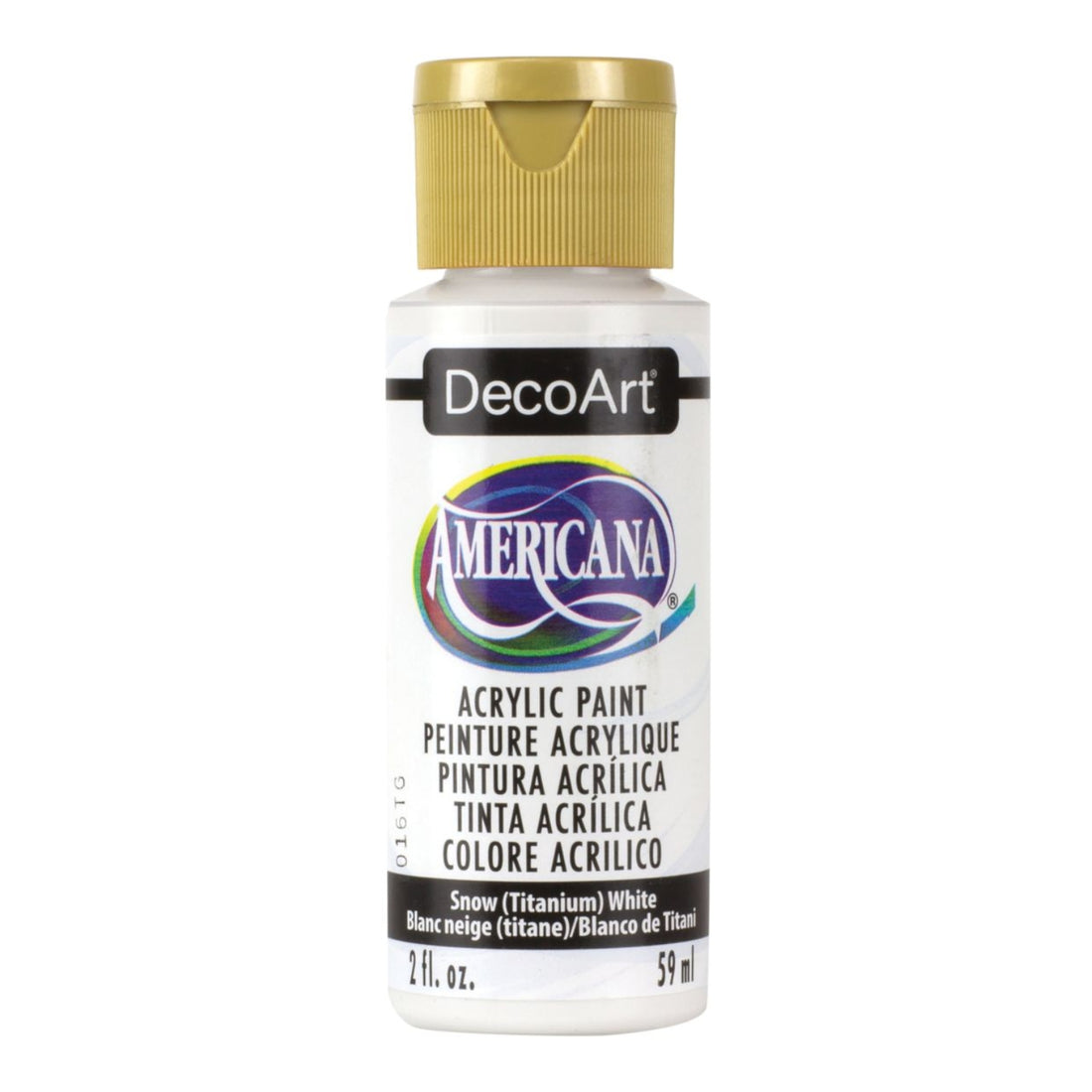 Americana Acrylic Paint Snow White Opaque 59ml / Pintura Acrílica Blanco Opaco Vitral DecoArt