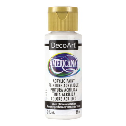 Americana Acrylic Paint Snow White Opaque 59ml / Pintura Acrílica Blanco Opaco Vitral DecoArt