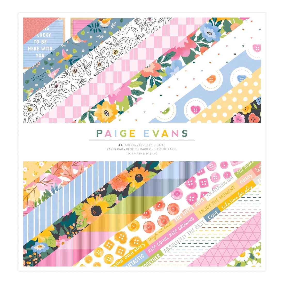 Garden Shoppe Paper Pad / Block de Papel Jardín de Flores 12" Papel Paige Evans