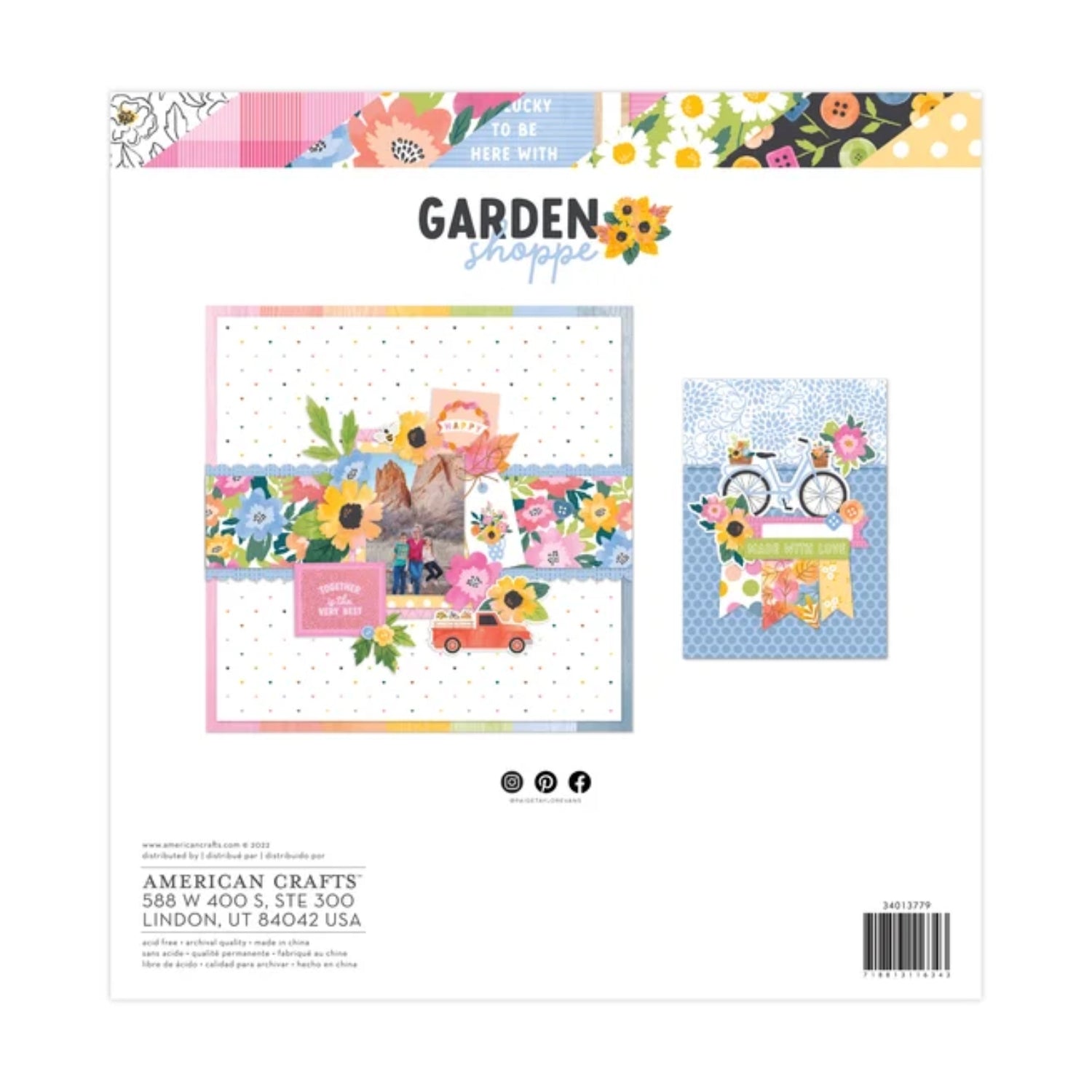 Garden Shoppe Paper Pad / Block de Papel Jardín de Flores 12" Papel Paige Evans