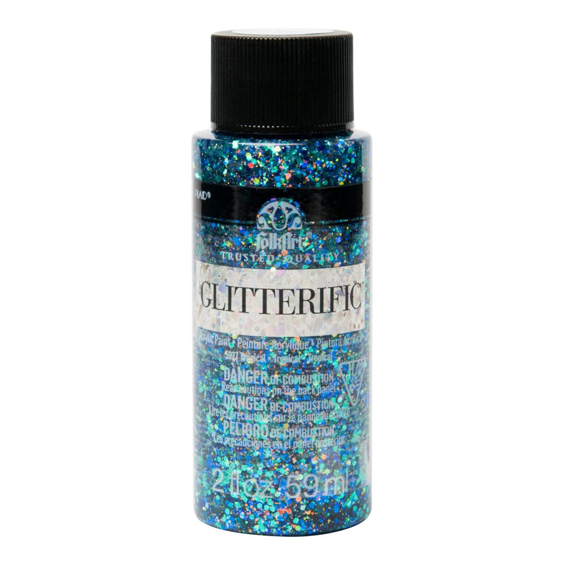 FolkArt Glitterific Paint Aqua / Pintura Acrílica con Glitter Acrìlicos Plaid