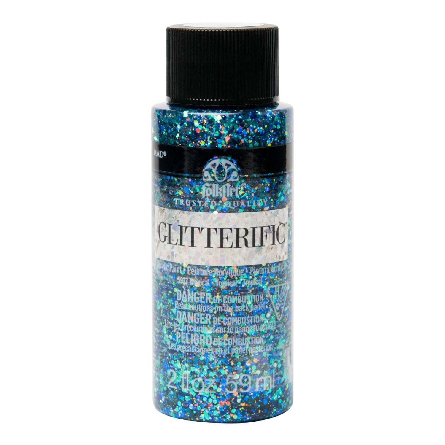 FolkArt Glitterific Paint Aqua / Pintura Acrílica con Glitter Acrìlicos Plaid