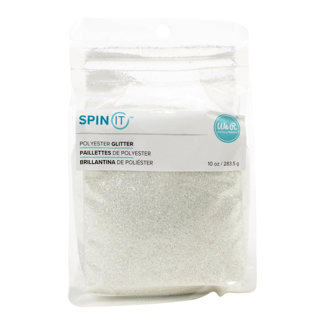 Spin It Extra Fine Glitter White Metalic / Diamantina Extra Fina Color Blanco Metálico Adornos / Embellishments We R Memory Keepers