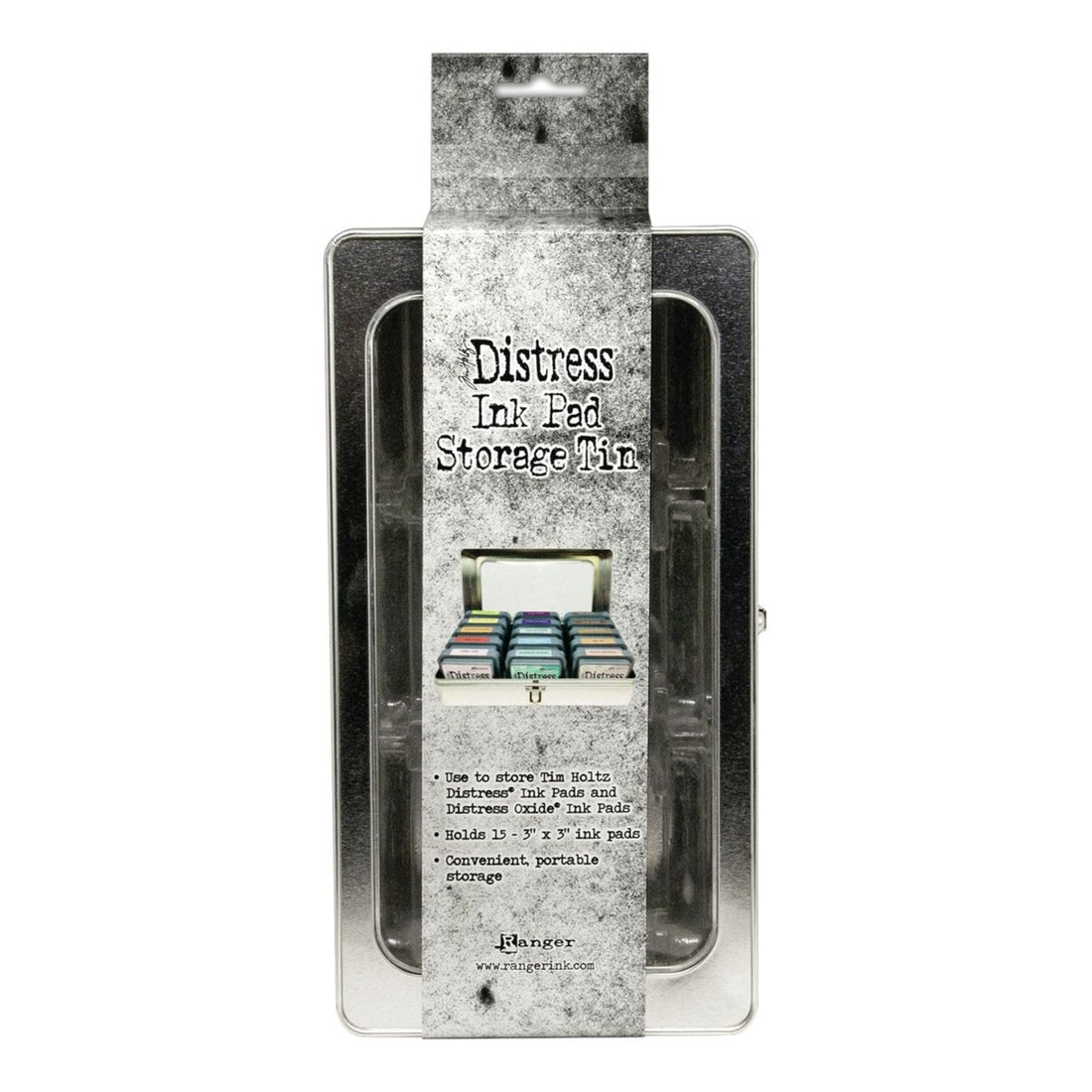 Tim Holtz Distress Ink Pad Tin / Organizador para Tintas Distress Almacenamiento y Organización Ranger