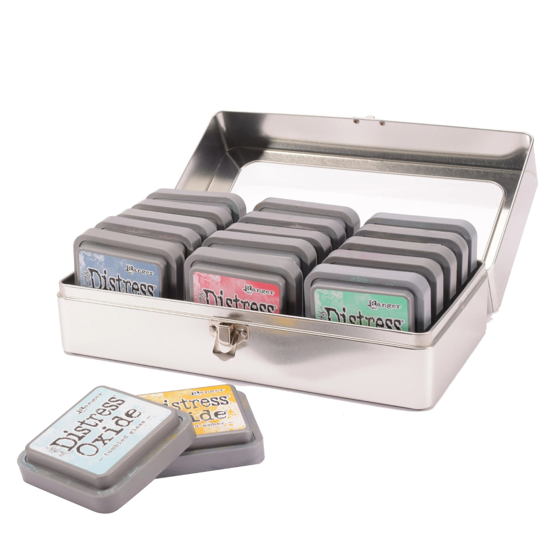 Tim Holtz Distress Ink Pad Tin / Organizador para Tintas Distress Almacenamiento y Organización Ranger