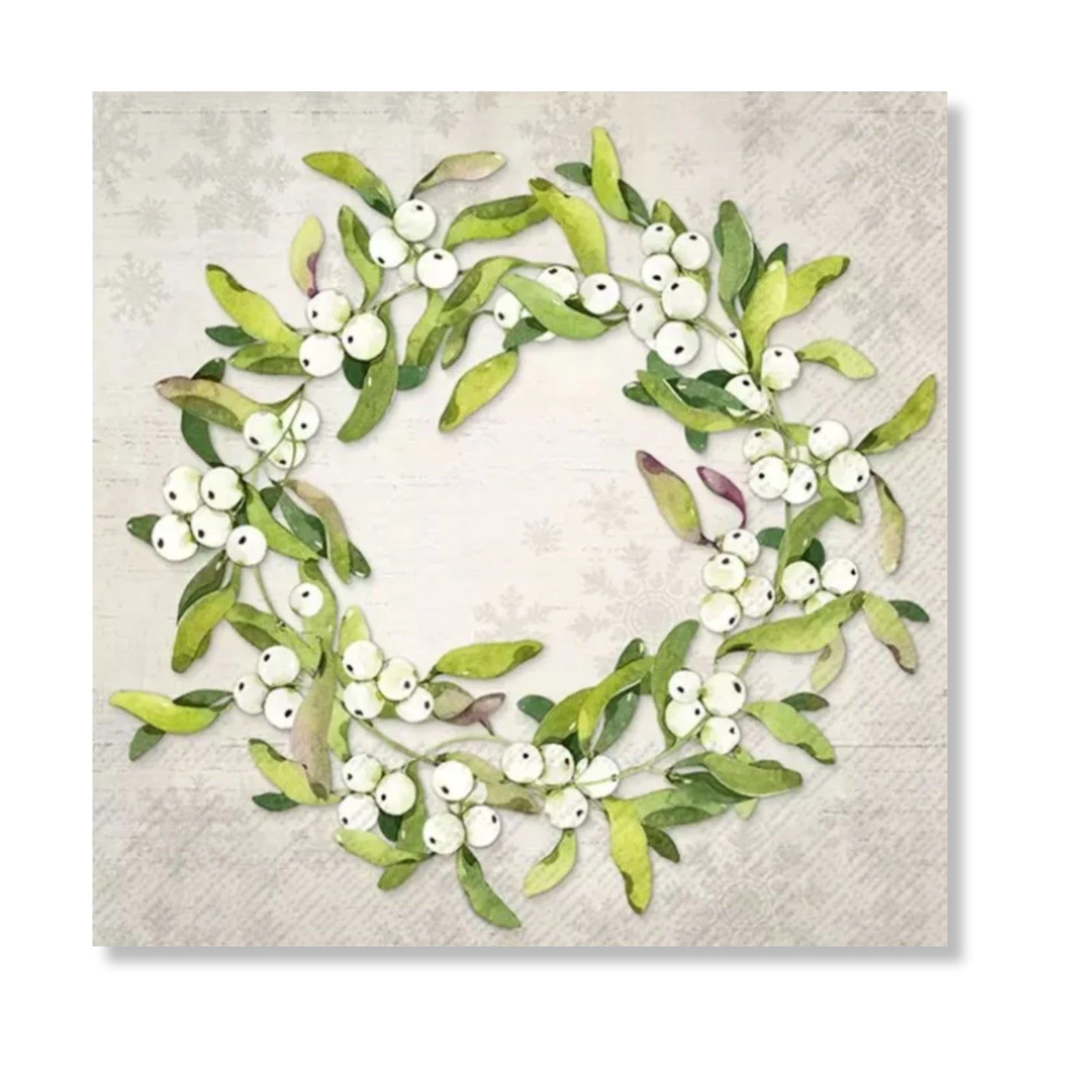 Servilleta de Papel Misteltoe WreathLight Grey 
