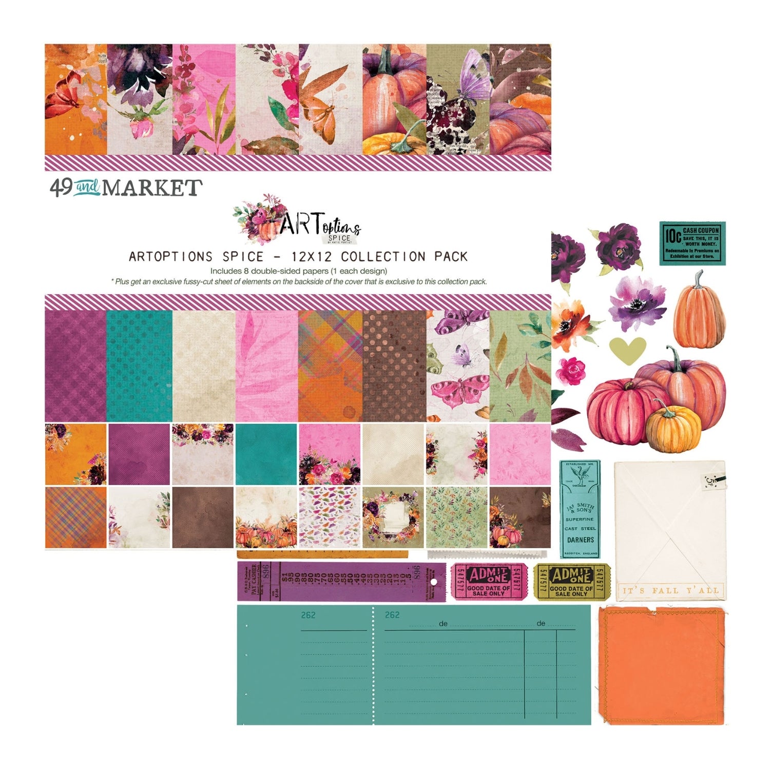 ARToptions Spice Pack 12" / Paquete de Cartulina Doble Cara Papel 49 and Market