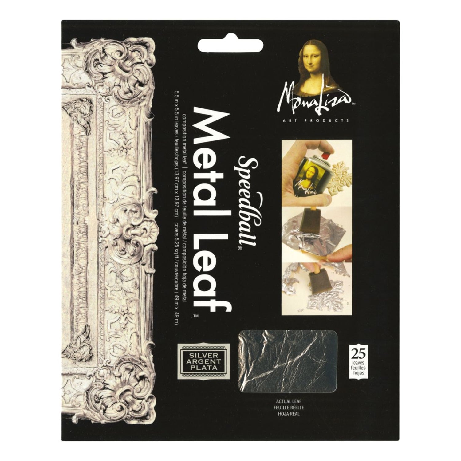 Silver Metal Leaf / 25 Láminas de Hoja de Plata Acetato y Especializados Speedball