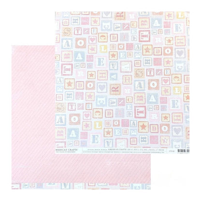 Double-Sided Cardstock Nursery / 1 Hoja de Cartulina Doble Cara Bebés Papel, Hojas Sueltas American Crafts
