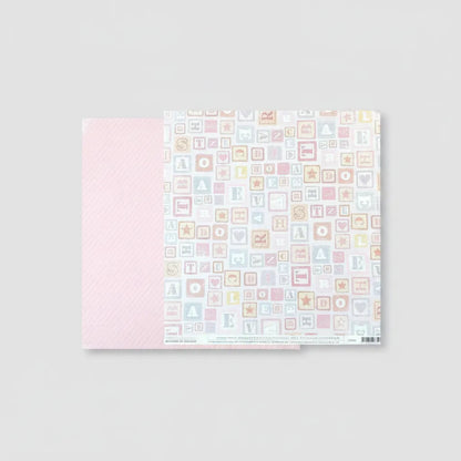 Double-Sided Cardstock Nursery / 1 Hoja de Cartulina Doble Cara Bebés Papel, Hojas Sueltas American Crafts