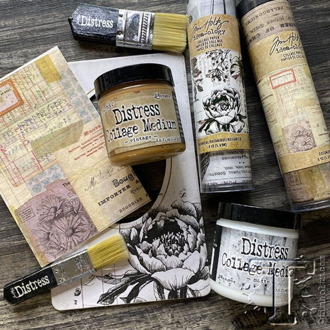 Tim Holtz - Distress Collage Medium / Gel para Pegar Estratificar y Sellar Adhesivos / Pegamentos Ranger