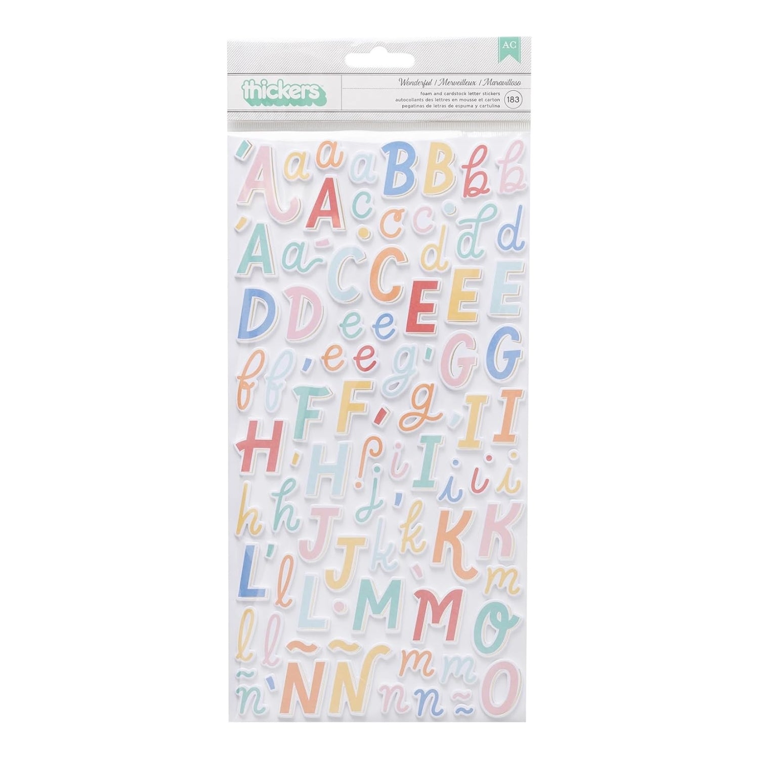 Especial Thickers Stickers / Estampas Gruesas de Alfabeto Stickers American Crafts