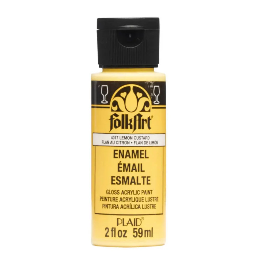 Enamel Paint Lemon Custard / Pintura de Esmalte Amarillo Esmaltes Folk Art