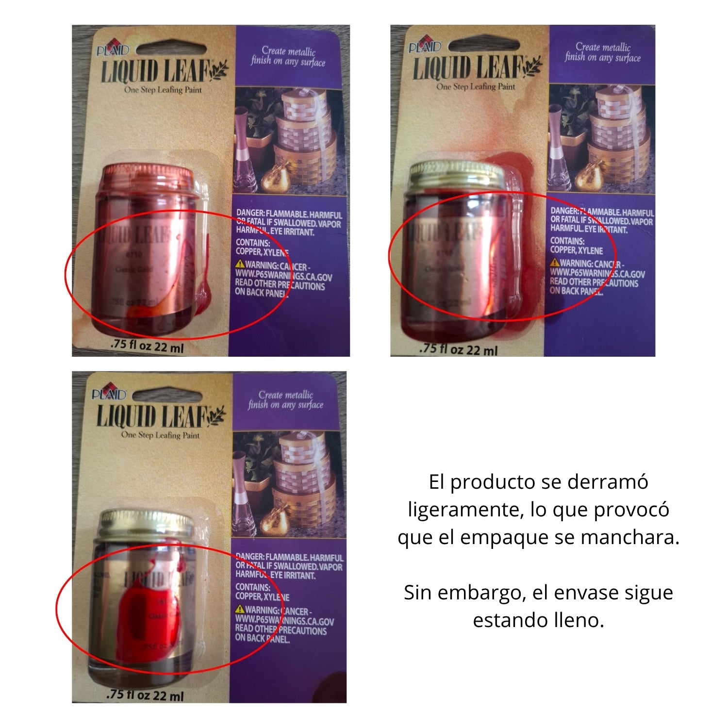 EA Liquid Leaf Paint Gold / Hoja de Oro Líquido Pinturas Plaid