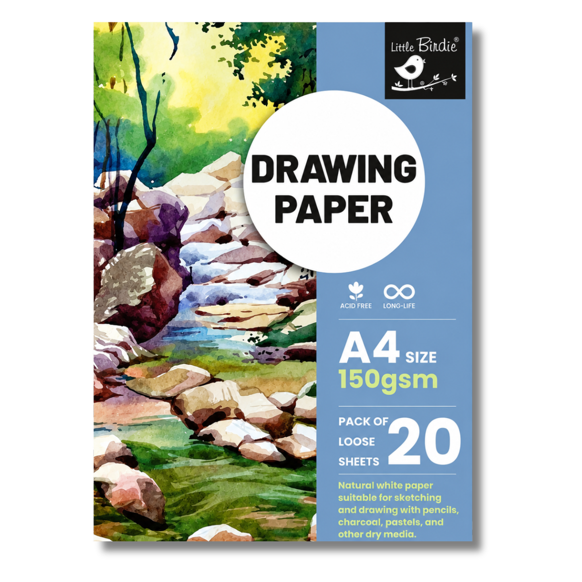A4 Drawing Paper / Papel para Dibujo 150gsm Papel para Arte Little Birdie