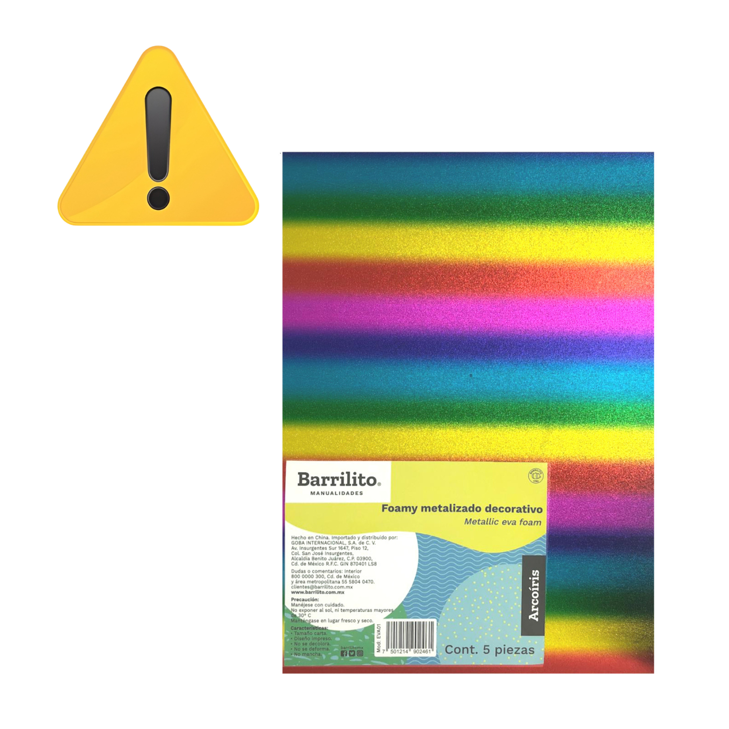 EA Hojas de Foamy Metalizado Arcoiris