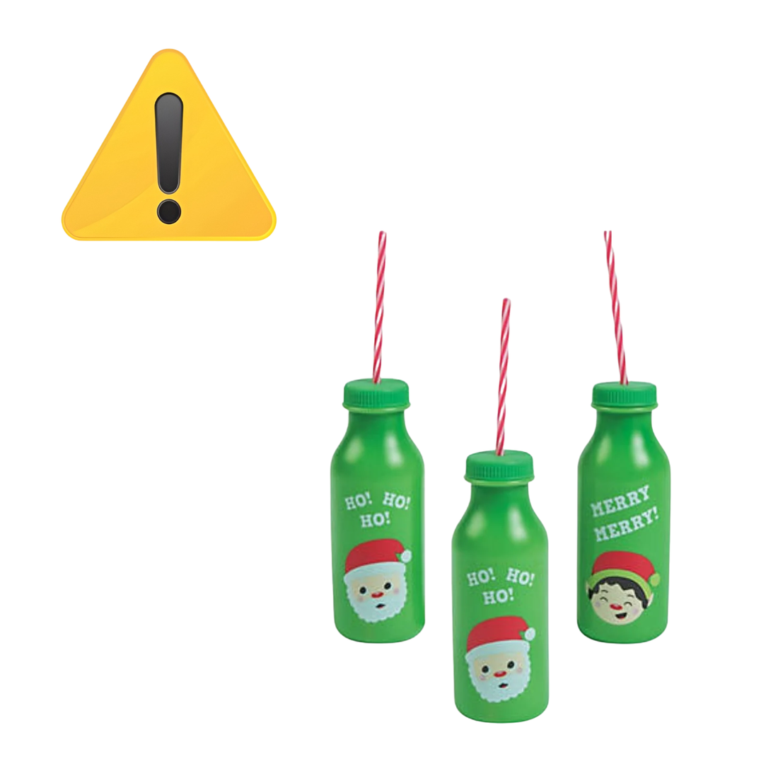 EA Christmas Bottles / Vasos Navideños con Tapa y Popote
