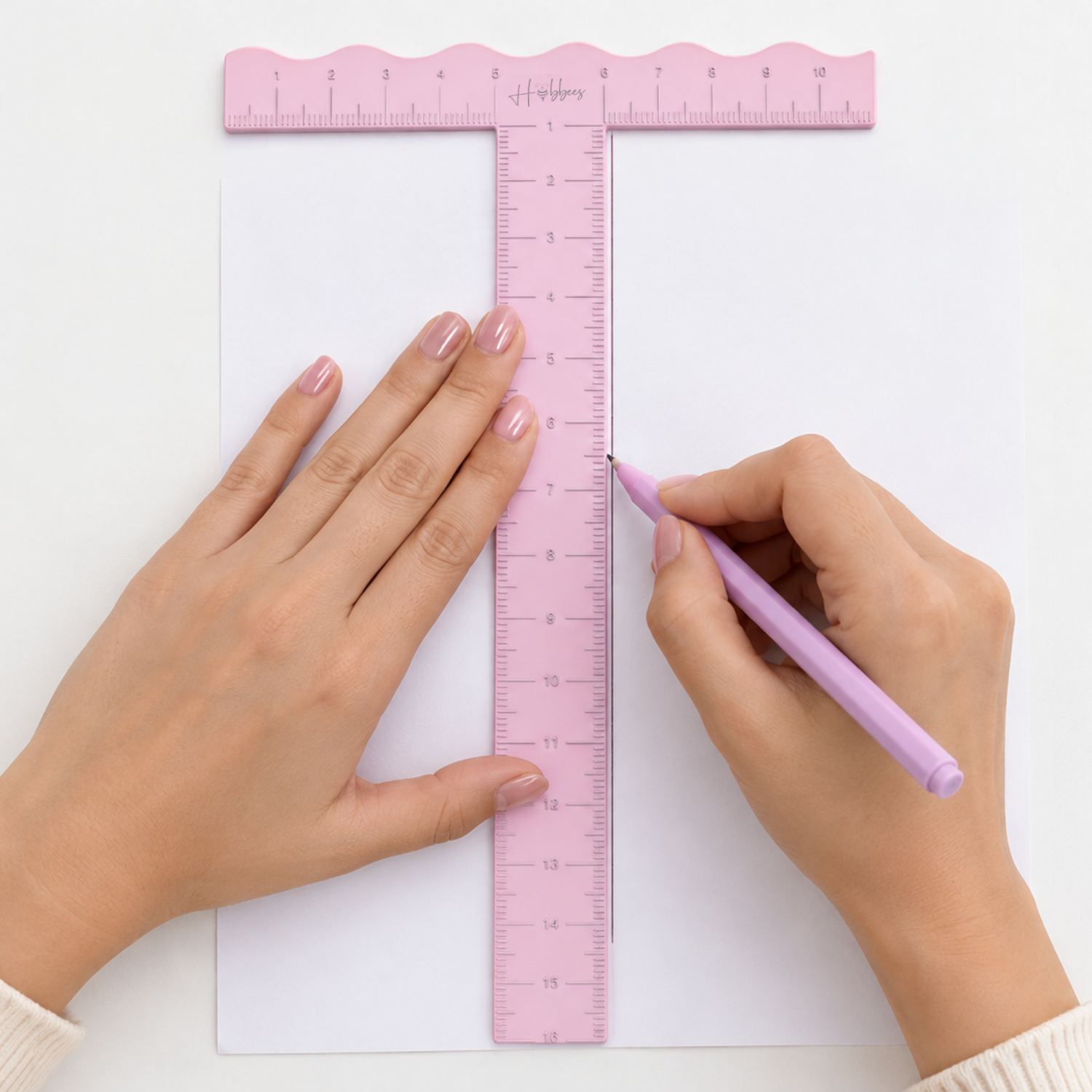 Regla T 15cm Rosa Encuadernacion Hobbees