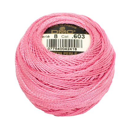 Pearl Cotton Balls No.8 Cranberry / Hilo Perlé No.8 Arándano Listones e Hilos DMC