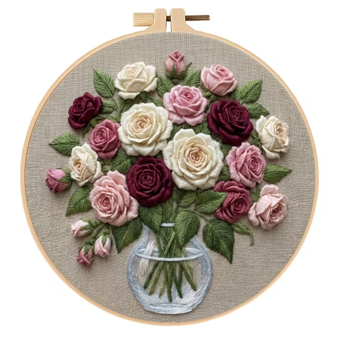 Kit Bordado Colorful Roses Embroidery Kit 20cm