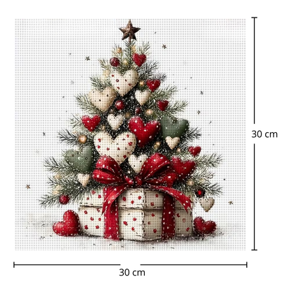 Kit Bordado Punto de Cruz Christmas Tree Embroidery Kit 30cm Costura Dowdell
