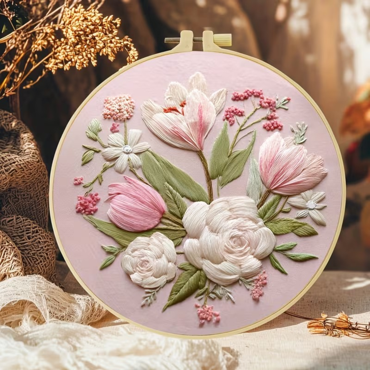 Kit Bordado Floral Pattern Embroidery Kit 20cm