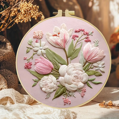Kit Bordado Floral Pattern Embroidery Kit 20cm