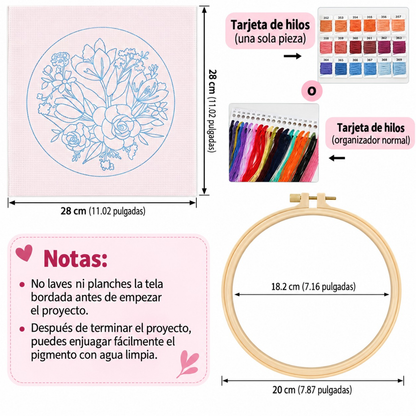 Kit Bordado Floral Pattern Embroidery Kit 20cm