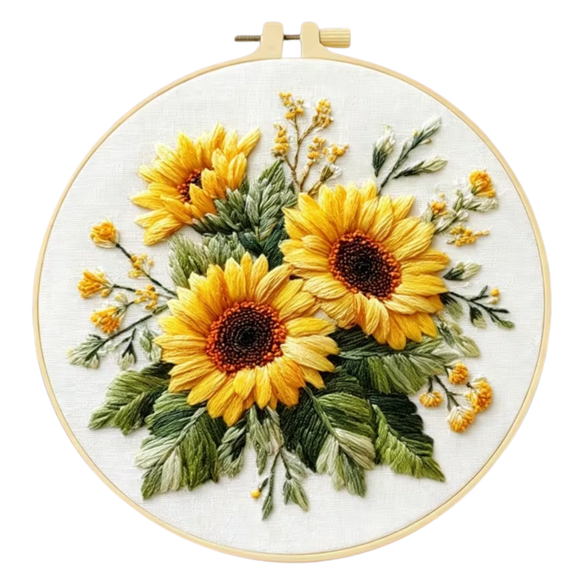Kit Bordado Sunflowers Embroidery Kit 20cm Costura Dowdell